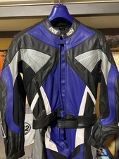 Tuta Moto Pelle Blu Divisibile IXS Taglia 50