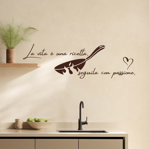 Adesivo murale cucina con - adesivo,