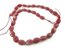 1 filo di radice di rubino sfaccettate ovali piatte 12x8 mm.