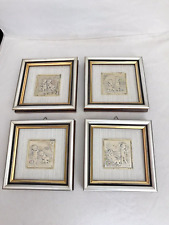 QUADRETTI IN PLACCA D'ARGENTO  RAFFIGURANTI LE QUATTRO STAGIONI