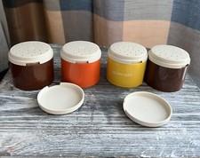 Set di 4 contenitori impilabili per spezie Tupperware vintage. #1308