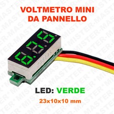 VOLTMETRO DIGITALE DA PANNELLO UNIVERSALE MINI 0,28" 0V-36V LED VERDE