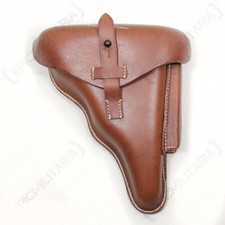 WW2 German DWM 1917 Luger Holster - Brown Leather Military Army Reproduction