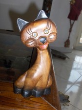 Scultura Legno Gatto