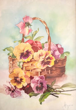 Quadro Antico Fiori Viole del