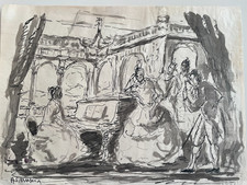 ACHILLE SDRUSCIA (1910-1994) GOUACHE 1942/ firmato