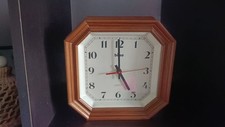 orologio da parete vintage, d'epoca, BINO, anni 70, legno massiccio