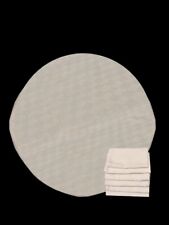 Tovaglia bianca damascata tonda 180 cm + 8 tovaglioli