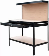 Banco da Lavoro Tavolo Acciaio Da Lavoro Con Mascherina Forato E Cassetto...