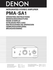 Manuale di istruzioni Operating Instructions per Denon PMA-SA1 