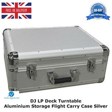 2 X Aluminium Silver Case To Fit TECHNICS 1210 Turntable Flight DJ Deck Lockable
