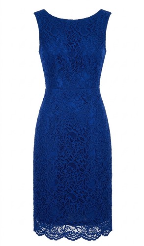 Abito tubino pizzo blu - in,