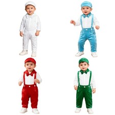 Tutina ragazzo comunità uomo outfit battesimo cappello festa bambino velluto