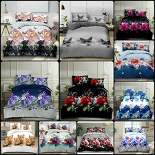 Nuovo set lenzuola completo 3D copripiumino lenzuolo aderente e 2 federe matrimoniale king*