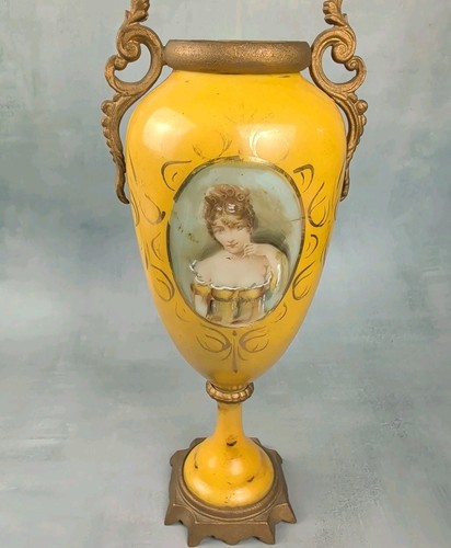 Vaso urna porcellana dipinto - , a