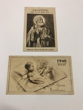 Calendari  Antichi 1934, 1940, Soggetti Sacri, Dimensione Santino. Fascismo