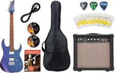 Ibanez GRG121SP-BMC Chitarra Elettrica Blue Metal Chameleon Starter Set Amplificatore Borsa