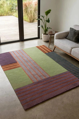 Tappeto moderno geometrico - , in