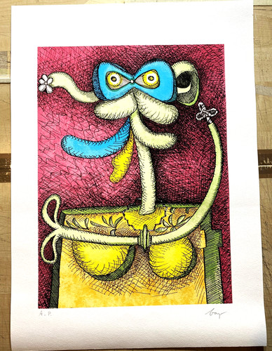 Enrico baj serigrafia - enrico, - serigrafia 