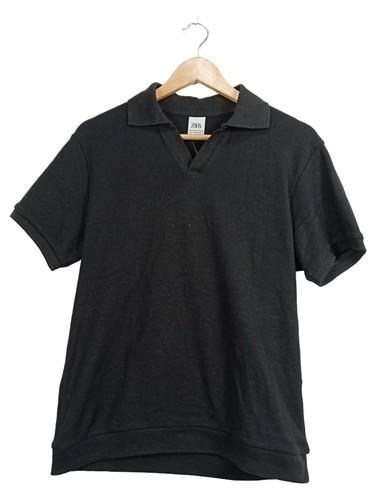 Zara polo uomo nera costine - uomo,
