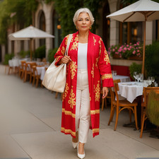 ROCKTHOSECURVES GIACCA DONNA STAMPA CARDO GIACCA SPOLVERINO LUNGO