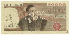 20000 LIRE FAKE VINTAGE BANK