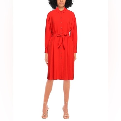 Abito camicia midi rosso pinko - midi,