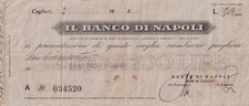 RSI ASSEGNO A TAGLIO FISSO DA 50 LIRE BANCO DI NAPOLI  2 OTTOBRE 1943