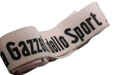 sciarpa pubblicitaria giro d'italia gazzetta dello sport striscione maglia rosa