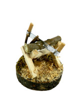 Scena Taglialegna Cm 6x7h - Boscaiolo Scenografia per Presepe