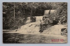 Cartolina antica Wisconsin MENOMONIE Lamb Creek Falls Rppc 1914