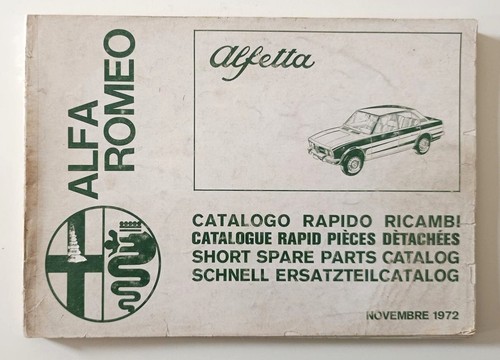 Alfetta 1972 catalogo - a.r.,