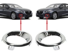 PER MAZDA 3 2014-2016 COPPIA MODANATURE CROMATE GRIGLIA FENDINEBBIA PARAURTI ANTERIORE NUOVA