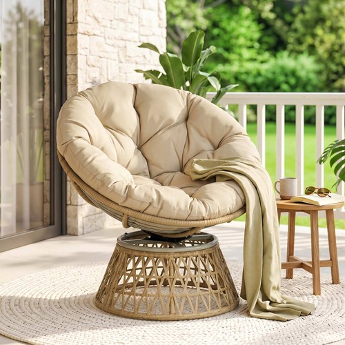 Outsunny poltrona papà rattan - poltrona,