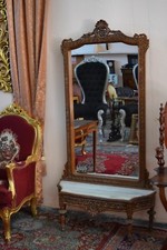 Console con specchiera in noce