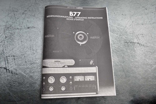Revox b77 reel lettore - revox, to