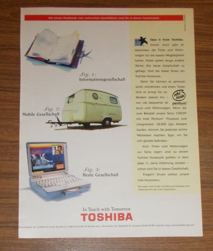 Rara pubblicità toshiba tecra - pubblicità,