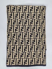 Sciarpe sciarpa invernale FENDI originali vintage fantasia beige/nero lana
