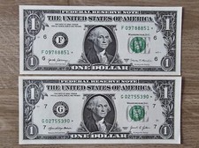 SET 2 BANCONOTE DA 1 dollaro