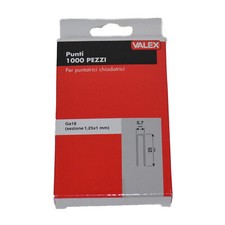 Punti metallici Valex per puntatrici chiodatrici conf da 1000 punti 5.7x25 mm