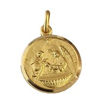 CIONDOLO in oro giallo 18kt UNOAERRE medaglia Ricordo del Battesimo, pendente