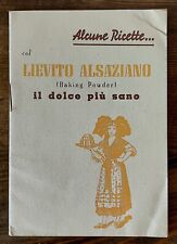 RICETTARIO LIEVITO ALSAZIANO BAKING POWDER MOENCH - RICETTE DOLCI ANNI '30