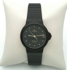 OROLOGIO LORENZ UOMO DONNA IN ACCIAIO NERO ANNI 80 "NUOVO"