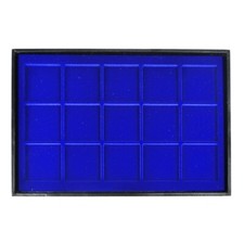 VASSOIO PER VALIGETTA MONETE VELLUTO GRANDE 15 caselle 55x55 mm spessore 5 mm