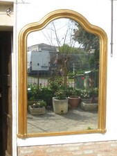 Antica e Originale Caminiera Specchiera dorata Foglia oro Specchio 161x123 n4