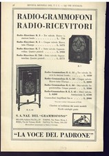 PUBBLICITA’ VINTAGE –OLD ADVERTISING -APPARECCHI RADIO VOCE DEL PADRONE (GR11)