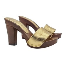 Zoccoli con fascia in pelle