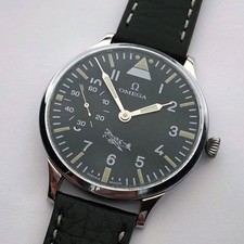 Raro grande orologio da polso svizzero meccanico uomo matrimonio militare OMEGA piloti WW2