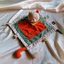 Doudou chat orange bleu - doudou, orange,