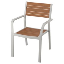 IKEA SJÄLLAND Poltrona, Sedia da esterno grigio chiaro/marrone chiaro Sjalland 703.865.03